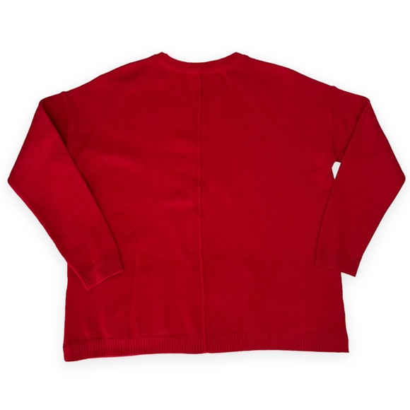 J. Jill Ribbed Pocket Crewneck Sweater Pullover Ruby Red Size Small Petite - Picture 4 of 10